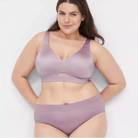 CACIQUE Set of 2 Comfort Bliss Lightly Lined No-Wire Bra 44G Brown Blue - Picture 2 of 14